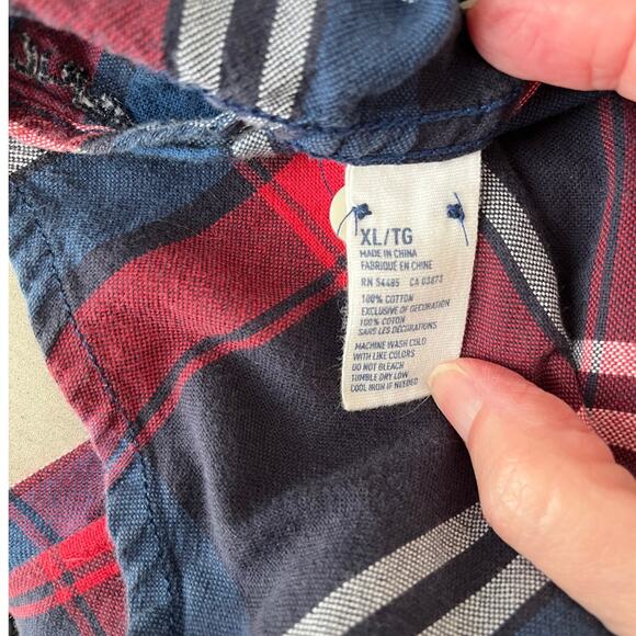 American Eagle | Red White & Blue Rodeo Pearl Snap Vintage Fit Men's Shirt | XL - Picture 5 of 5